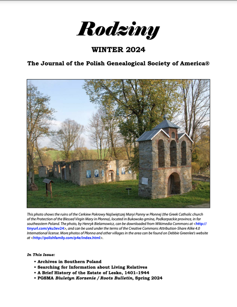 2024 Rodziny -Winter 2024 – Electronic Version - Polish Genealogical ...